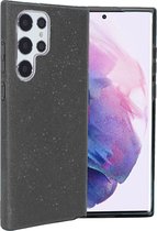 Casemania Hoesje Geschikt voor Samsung Galaxy S22 Ultra Zwart - Glitter Back Cover