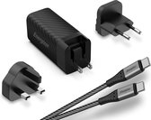 Energizer A90MUC Multi Plug Reis Oplader (US, UK, EU) - Met USB-C Kabel | 90W - 7A