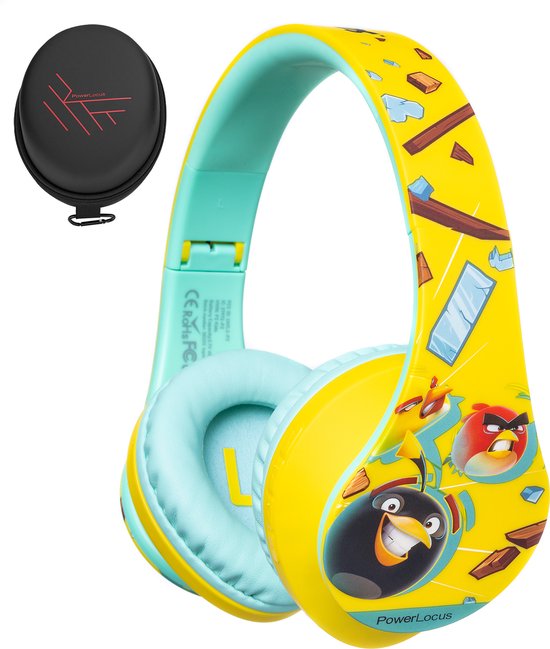 PowerLocus P2 Kids Angry Birds Koptelefoon Kinderen - Microfoon - Micro SD - Volumebegrenzing - Geel/Groen