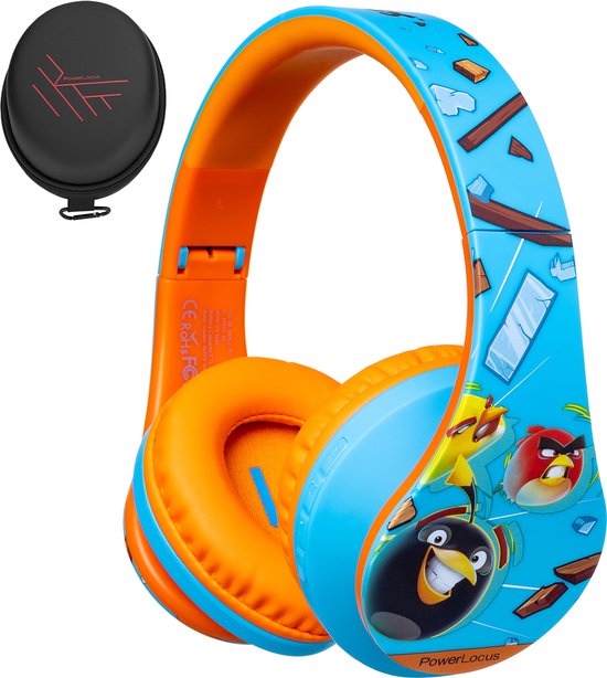 PowerLocus P2 Kids Angry Birds Koptelefoon Kinderen - Microfoon - Micro SD - Volumebegrenzing - Blauw/Orange