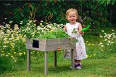 Bol.com Verhoogde kindermoestuinbak met krijtbord - 50x40x45 - grijs aanbieding