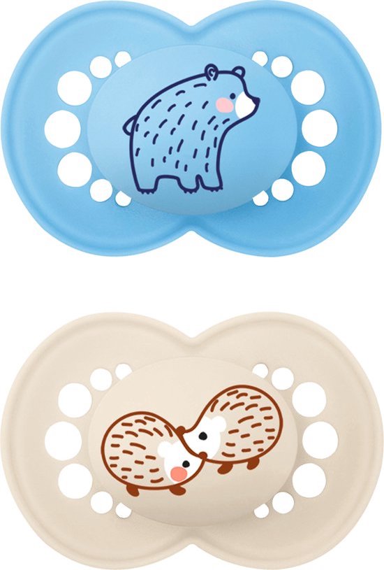 Lot De 2 Tétines MAM Original Elements 0-6 Mois - Silicone Doux, Forme D'allaitement | Boîte Stérilisatrice