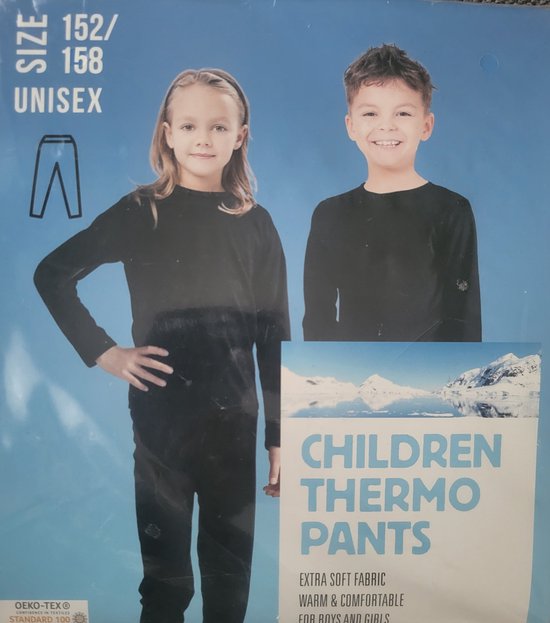 Pantalon thermique noir taille 152/158 unisexe - pantalon thermique pour  enfant, chaud