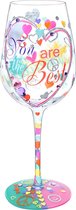 Nymphfable Handgeschilderde Wijnglas U Bent De Beste Ambachtelijke Geschilderde Wijnglazen 15oz Cadeau Voor Geliefden Vrienden