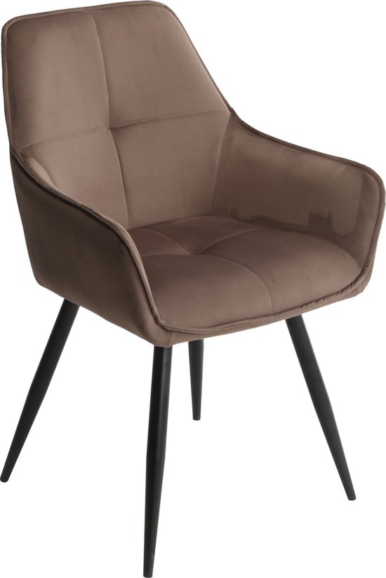 Elisia Eetkamerstoel Set van 1 Groen - Fluweel - Metalen Poot - Woonkamerstoel - Fluwelen Fauteuil Stoel - Roestvrij Staal Keukenstoel Zwart Metalen Poten - Polyester Stoel - Antislip