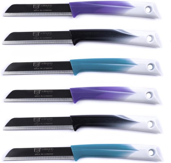 Borvat® | Solingen | couteau d'office super tranchant | 6 pièces | multi couleur | couteau