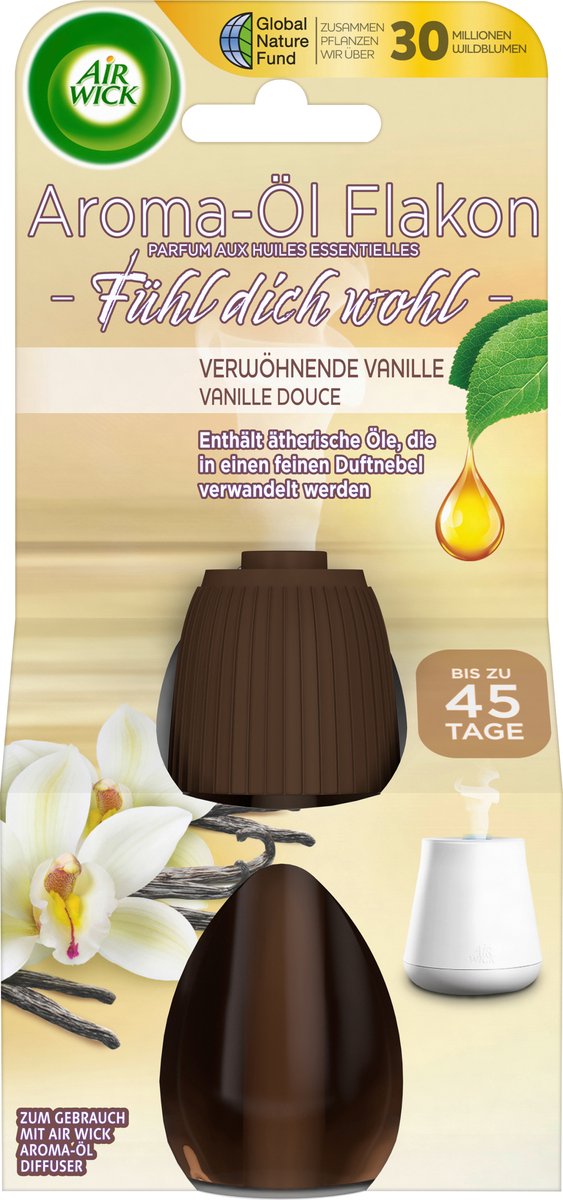 AirWick Luchtverfrisser Aroma Olie Verwennerij Vanille Navulling, 20 ml