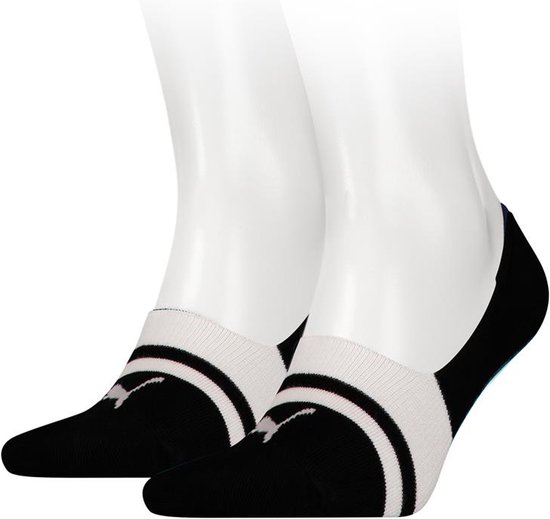 Puma Heritage Footie Unisex (2-pack) - unisex onzichtbare sokken - zwart - Maat: 43-46