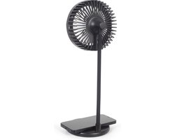 3-in-1 tafelventilator met draadloze telefoonlader en LED verlichting