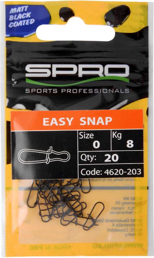 Spro Matt Black Easy Snap - 16 mm - maat 2 van Spro — afbeelding 3