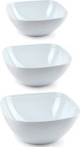 Plasticforte voedsel serveerschalen - set 10x - wit - kunststof - in 3 formaten