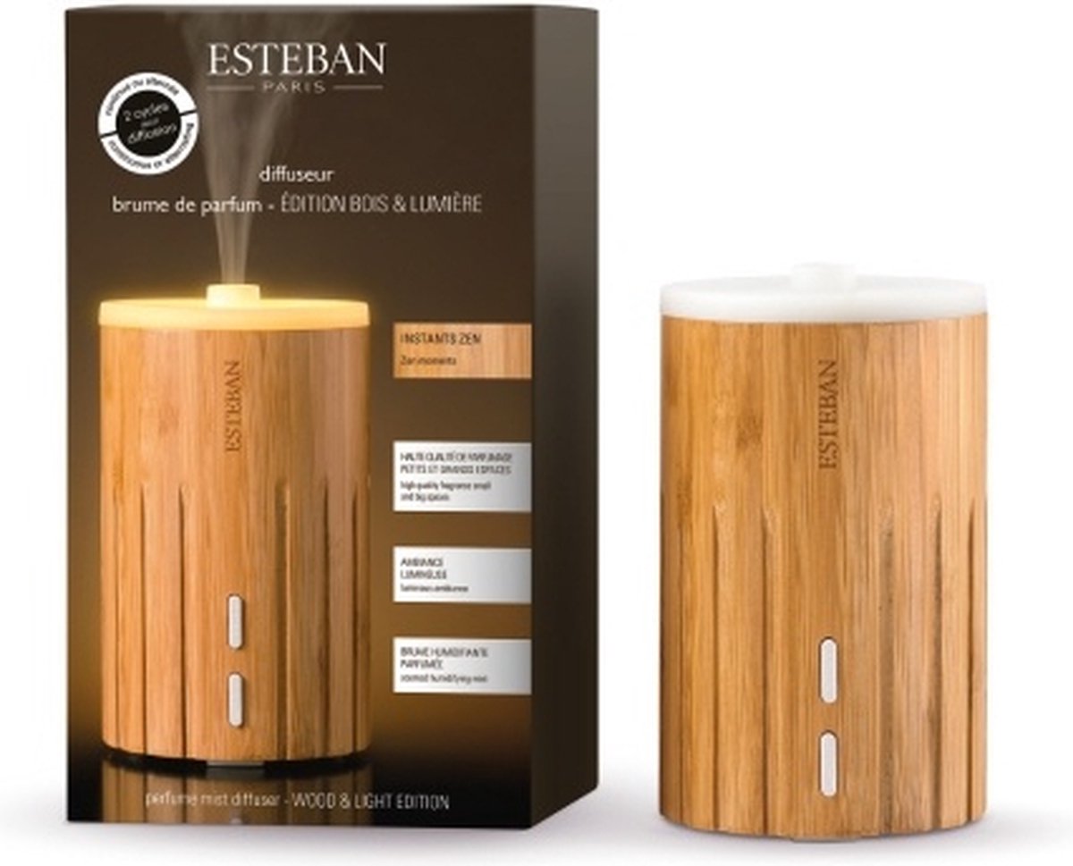 Esteban Mist Diffuser Editie Wood & Light Bamboo - Wit Licht