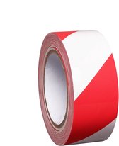 Proline vloermarkering tape, rood wit 50 mm