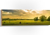 Hout - Groene Platteland - 90x30 cm - 9 mm dik - Foto op Hout (Met Ophangsysteem)