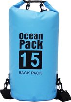 Fish Life Drybag 15L - Waterdichte Tas - Ocean Pack - Droogtas Licht BLauw