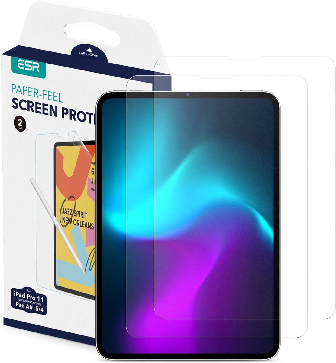 ESR Magnetic Screenprotector geschikt voor Apple iPad Air 4 (2020) Screenprotector Paper Touch Folie - Case Friendly