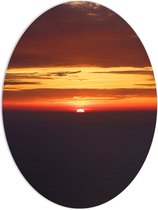 PVC Schuimplaat Ovaal - Ondergaande Zon - 60x80 cm Foto op Ovaal (Met Ophangsysteem)