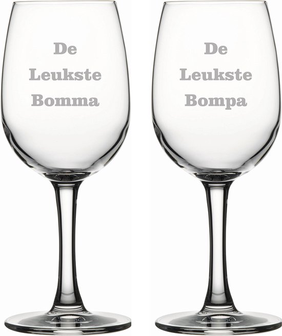 Witte wijnglas gegraveerd - 36cl - De Leukste Bomma-De Leukste Bompa