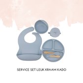 Smart Hero siliconen kinderservies met zuignap Blauw – kinderservies set – bordje voor baby en kind met zuignap – baby servies