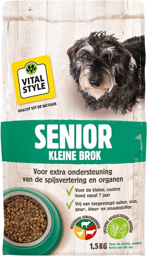 VITALstyle SENIOR - Hondenbrokken - Kleine brok - 1,5 kg | bol
