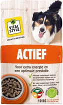 VITALstyle Hond Actief - Geperste Hondenbrokken - Extra Energie Voor Optimale Prestatie - Met o.a. Brandnetel & Meloen - 10 kg