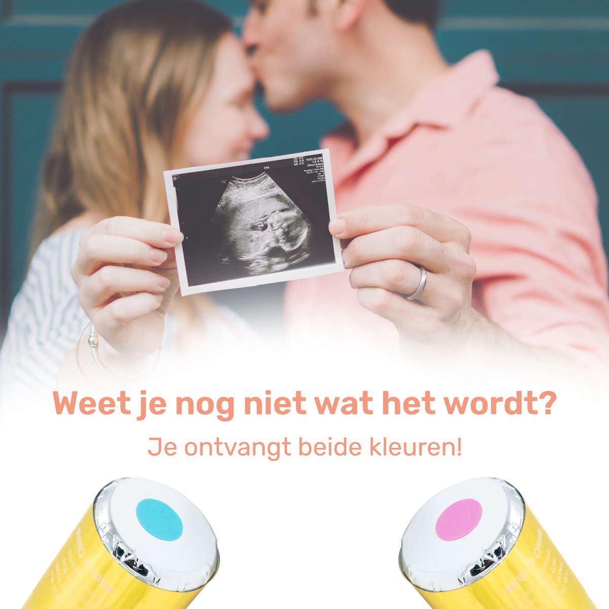 4 x Gender reveal kanon Rookkanon en Confetti Kanon 2 Blauw & 2