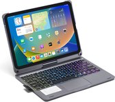 CaseBoutique Bluetooth Keyboard Case met Muis Trackpad en 360 graden scharnier - Compatible met iPad 10.9 (10e generatie) - QWERTY indeling - Space Gray