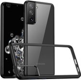 IYUPP Bumper - Geschikt voor Samsung Galaxy S22 Hoesje Doorzichtig - Zwart x Transparant - Shockproof