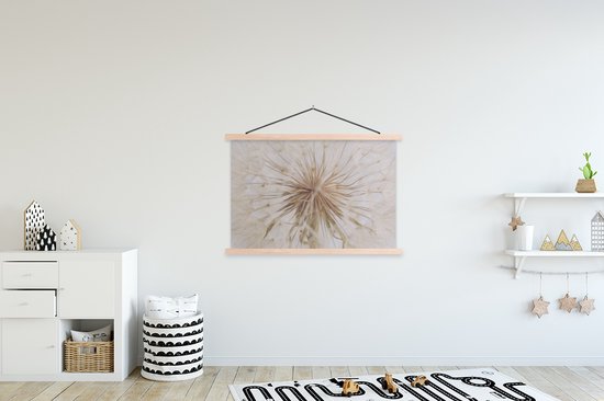 Porte-affiche avec affiche - Affiche scolaire - Fleurs - Pissenlit - Design - 150x100 cm - Lattes vierges