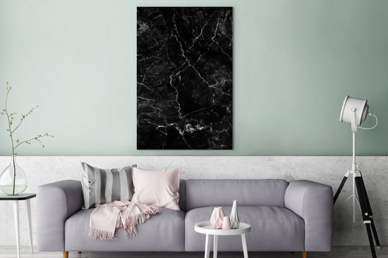 Tableau sur toile Marbre - Céramique - Ligne - 90x140 cm - Décoration murale
