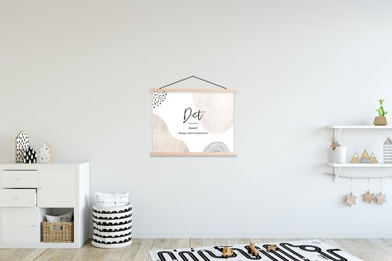 Support pour affiches avec affiche 60 x 45 cm - Affiche scolaire - Régime - Dictons - Dictionnaire - Citations - Définition du régime - Affiche textile - Lattes vierges