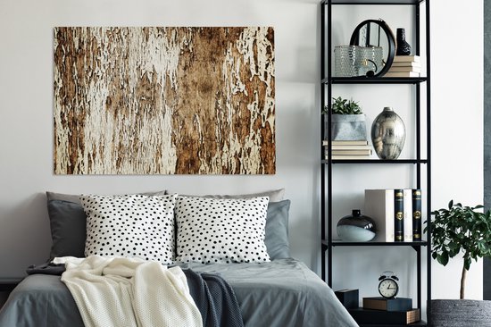 Tableau sur toile Bois - Rustique - Arbre - 140x90 cm - Décoration murale