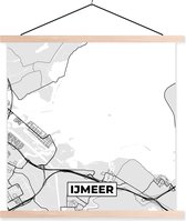 Posterhanger incl. Poster - Schoolplaat - Nederland - Stadskaart - IJmeer - Kaart - Plattegrond - 40x40 cm - Blanke latten - Plattegrond