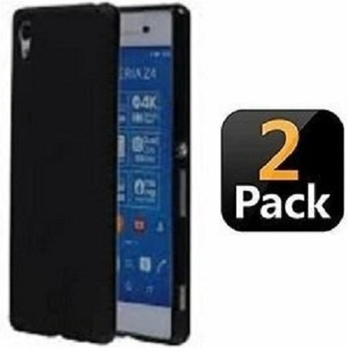 Sony Xperia Z4 Ultra Hoesje TPU Siliconen Zwart 2x