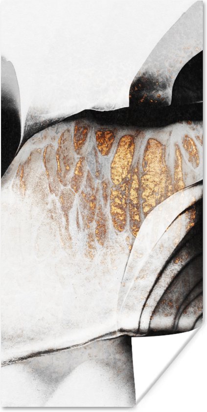 Poster Goud - Abstract - Design - 20x40 cm