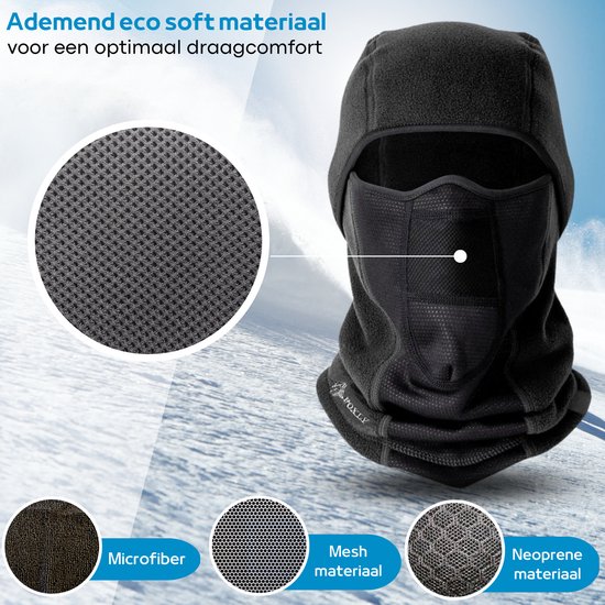 TAGVO Winter Bivakmuts Waterdicht Winddicht Thermisch Gezichtsmasker voor Mannen & Vrouwen Volledige Dekking Fiets Fietsen Skiën Wandelen Ski Gezichtsmasker Nekwarmer Universele Maat, Donkerblauw, One