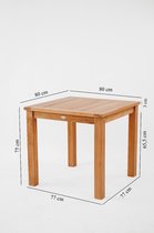 Teakea - Teak tuintafel Vierkant | 80x80x75