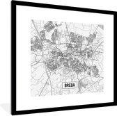 Fotolijst incl. Poster - Stadskaart Breda - 40x40 cm - Posterlijst - Plattegrond