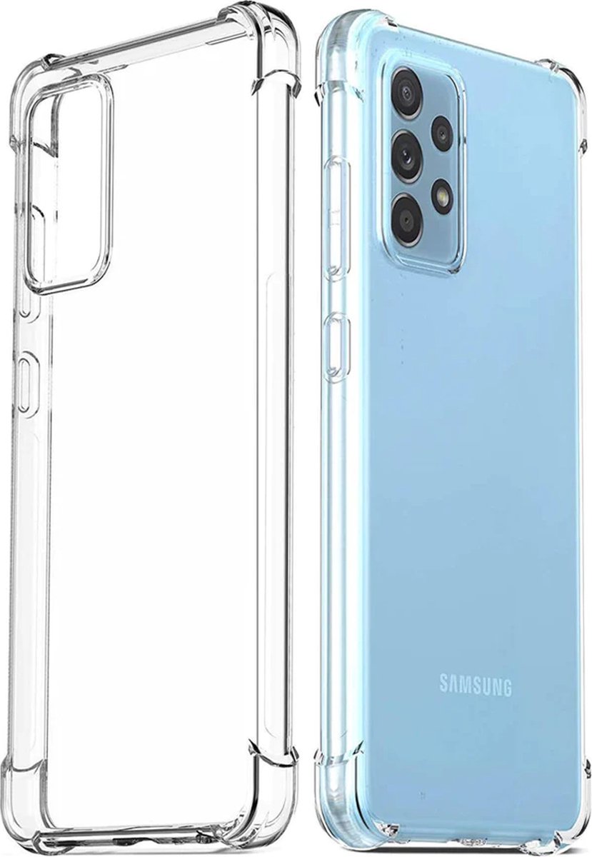 Anti-shock Siliconen Hoesje Geschikt voor Samsung Galaxy A52 / A52 5G / A52s 5G - Transparante Back Cover met Extra Sterke Hoeken