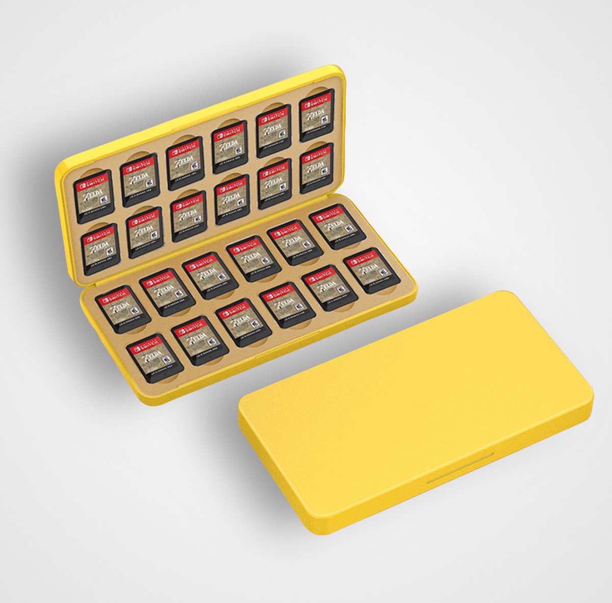 Yes In LAB - 24-in-1 Game Card Case geschikt voor Nintendo Switch - Geel - Kaarthouder - Opbergdoos voor Speelkaarten - Beschermhoes - Premium case - 24-slot kaart opslag - Beschermtas - Opbergen - Game Etui - Accessoire geschikt voor Nintendo Switch