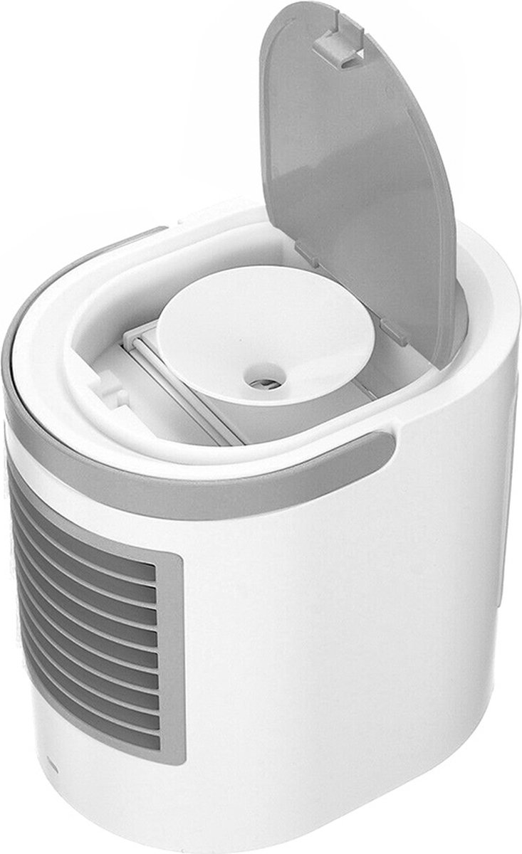 MikaMax Bureau Ventilator – Ventilator - Mini Ventilator - USB Ventilator - Draagbare Aircooler - Gekoeld door Water - Met sfeerverlichting - 3 Snelheden