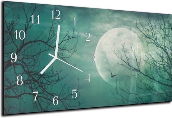 DEQORI Glazen klok | horizontaal 30x60 cm | motief vloeibaar