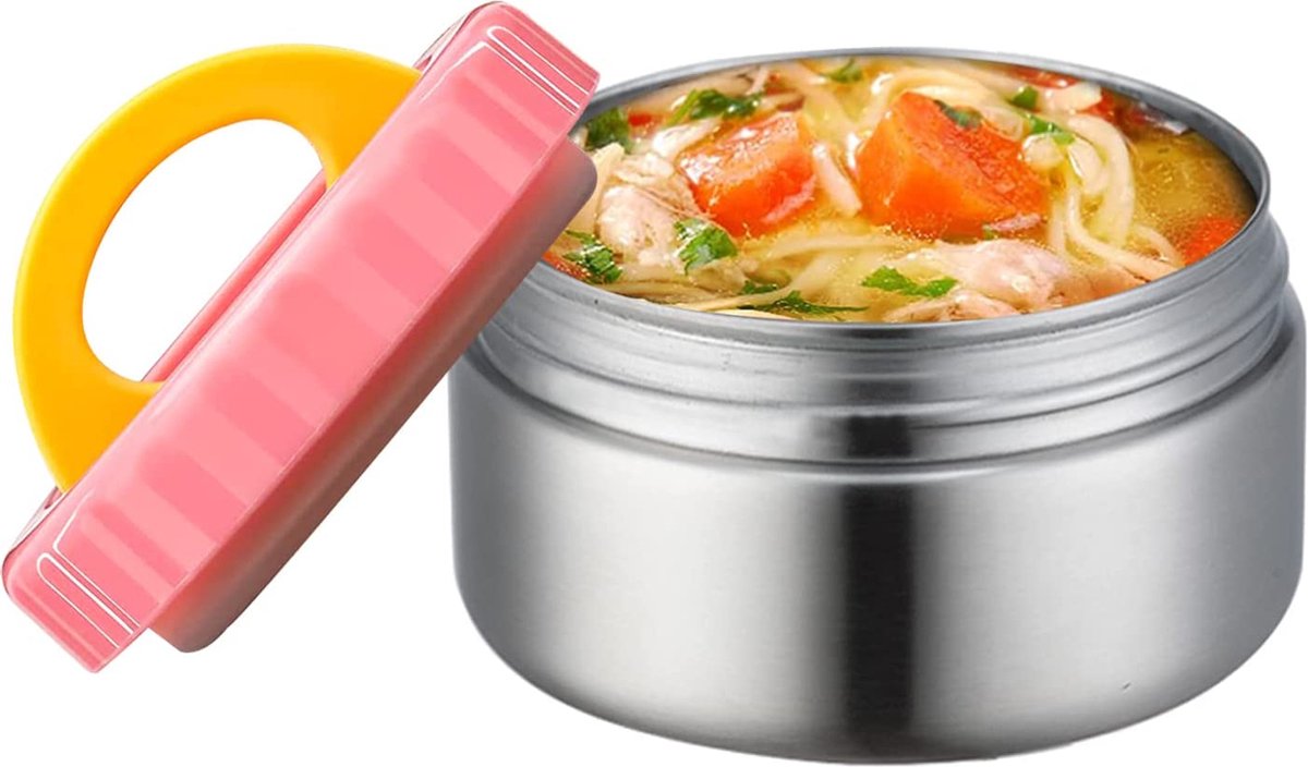WAKSOX thermische voedselcontainer 8 oz (240 ml) roestvrij stalen voedselverwarmcontainer BPA-vrij voor warme maaltijd babyvoeding soeppap voor schoolpicknick
