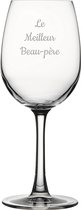 Witte wijnglas gegraveerd - 36cl - Le Meilleur Beau-père