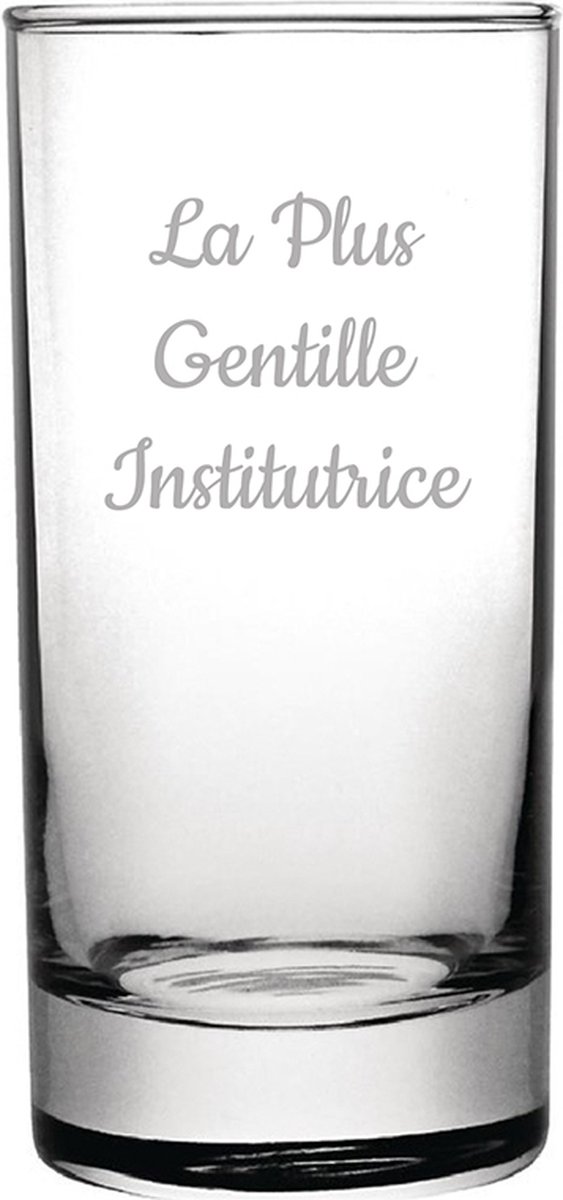 Longdrinkglas gegraveerd - 28,5cl - La Plus Gentille Institutrice