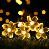 Éclairage de jardin à led Solar | Guirlande lumineuse solaire FLOWER | Décoration de jardin | 7 mètres | 50 lumières led fleur | Éclairage festif | Étanche | Trop beau pour le jardin | Blanc chaud