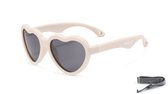 Maesy - lunettes de soleil bébé Maes - flexible pliable - élastique réglable - protection UV400 polarisée - garçons et filles - lunettes de soleil bébé forme coeur - beige écru