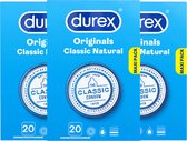 Bol.com Durex Condooms Classic Natural - 3 x 20 stuks aanbieding