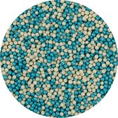 BrandNewCake® Chocolade Crispy Pearls - Blauw/Wit 190g - Crispy Parels - Taartdecoratie en Taartversiering