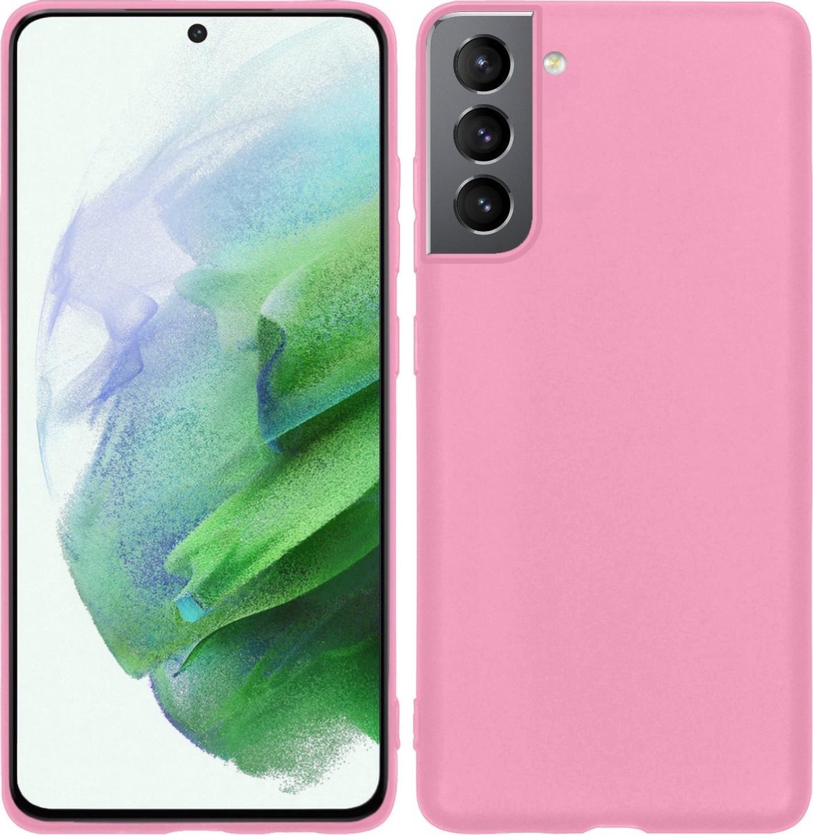 Siliconen back cover case - Geschikt voor Samsung Galaxy S21 - TPU hoesje Roze